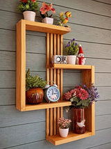 Kaylyn Decor Multi-Tier Wall Mounted Wooden Shelf – Vertical Floating Rack for Plants, Books, Photo Frames & Home Decor, Modern Plant Stand for Living Room & Bedroom