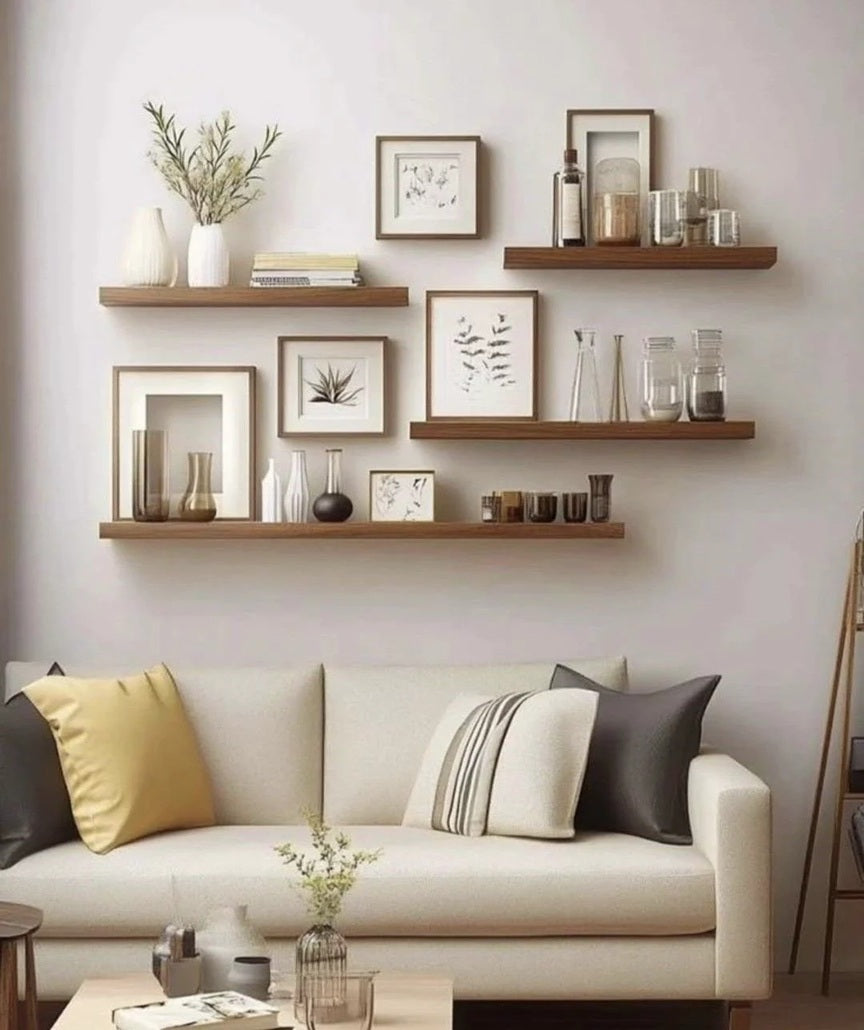 Rustic Floating Wall Shelves – Wall Mounted Ledge Shelf for Bathroom, Bedroom, Living Room, Kitchen & Home Decor )