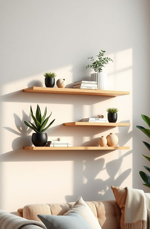Kaylyn Decor Multi-Tier Wooden Wall Shelf – Vertical Floating Rack for Plants, Books, Photo Frames & Decorative Items