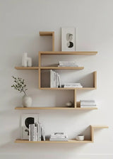 Multi-Tier Wooden Wall Shelf Set of 6 – Vertical Floating Wall Mounted Shelves for Indoor Plants, Books, Photo Frames & Decor | Modern Wall Organizer for Living Room