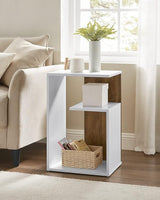 Modern Bedside Table with Open Shelf Storage – Wooden Nightstand for Bedroom | Compact End Table | Small Side Table for Living Room