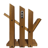 Wall Hanging Wooden Wine Rack – Solid Wood Mini Bar for Home with Bottle Storage & Glass Hanging Space, Walnut Finish