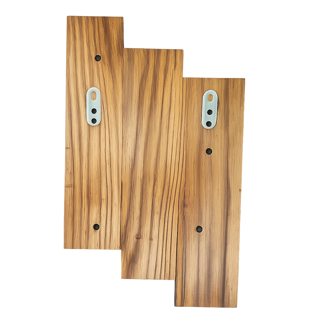 Wall Hanging Wooden Wine Rack – Solid Wood Mini Bar for Home with Bottle Storage & Glass Hanging Space, Walnut Finish