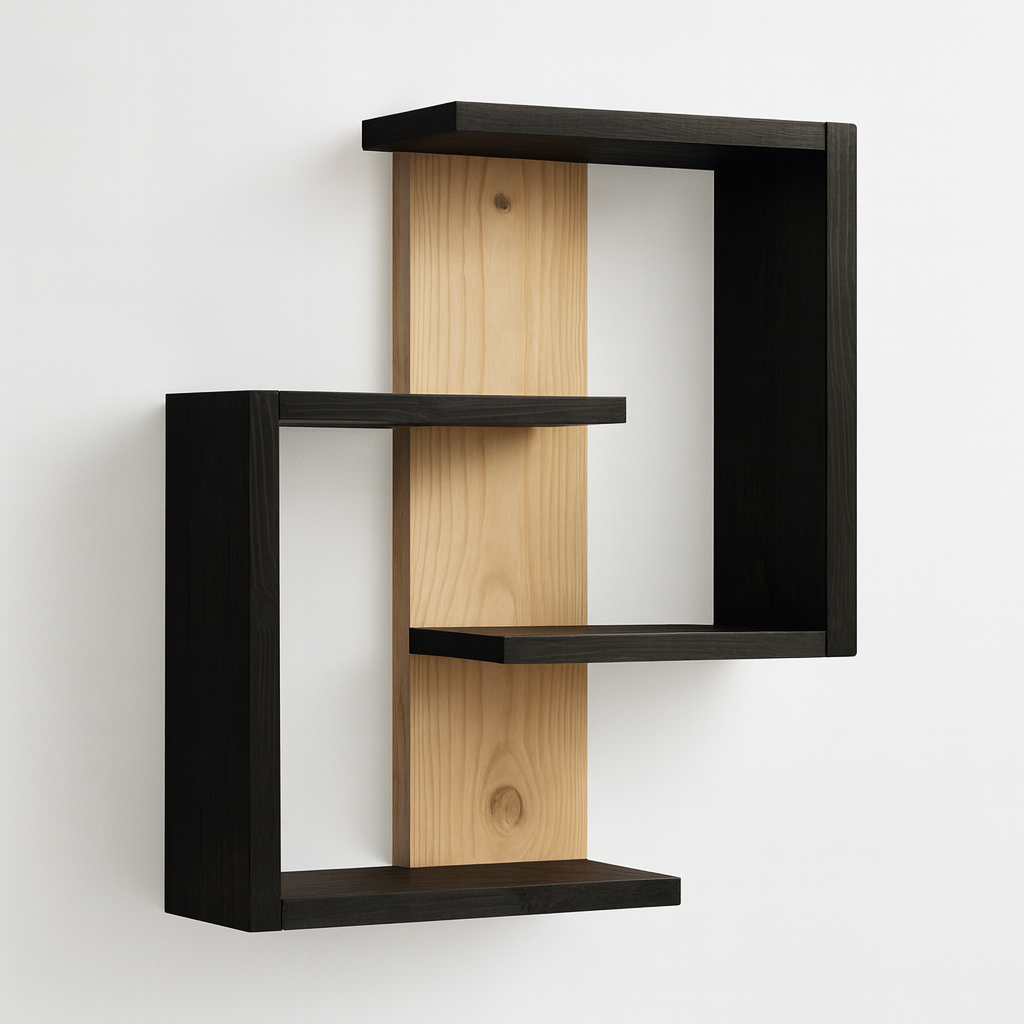 Kaylyn Decor Rustic Floating Wall Shelves – Wall Mounted Ledge Shelf for Bathroom, Bedroom, Living Room, Kitchen & Home Decor (Black)