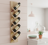 Wall-Mounted Wine Rack with Glass Holder – Rustic Wooden Shelf for Bottles & Stemware, Perfect for Kitchen, Bar, Dining Room, or Home Bar Decor