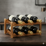 Wall-Mounted Wine Rack with Glass Holder – Rustic Wooden Shelf for Bottles & Stemware, Perfect for Kitchen, Bar, Dining Room, or Home Bar Decor