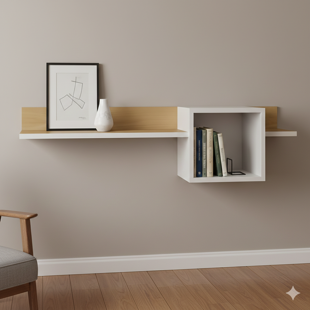 Kaylyn Decor Multi-Tier Wall Mounted Wooden Shelf – Vertical Floating Rack for Plants, Books, Photo Frames & Home Decor, Modern Plant Stand for Living Room & Bedroom (White)