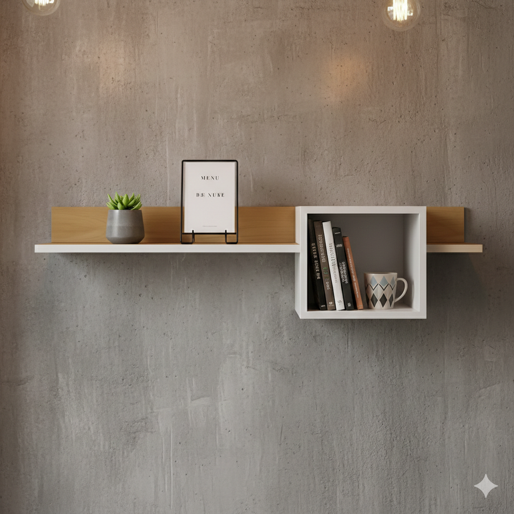 Kaylyn Decor Multi-Tier Wall Mounted Wooden Shelf – Vertical Floating Rack for Plants, Books, Photo Frames & Home Decor, Modern Plant Stand for Living Room & Bedroom (White)