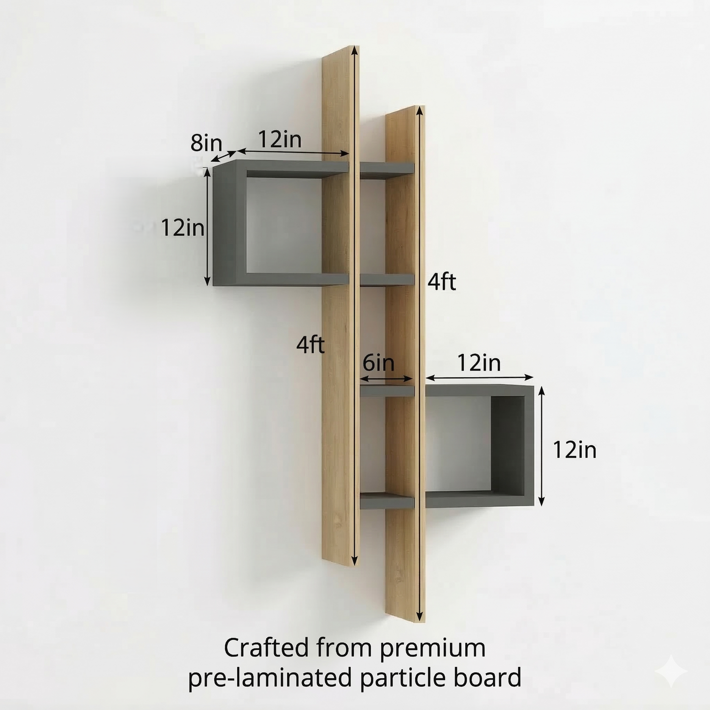 Multi-Tier Wall Shelf – Vertical Floating Wooden Rack for Plants, Books, Photos & Home Decor, Modern Display Stand for Living Room & Bedroom (Brown)