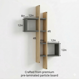 Multi-Tier Wooden Wall Shelf Set of 2 – Vertical Floating Wall Mounted Shelves for Indoor Plants, Books, Photo Frames & Decor | Modern Wall Organizer for Living Room (Black)
