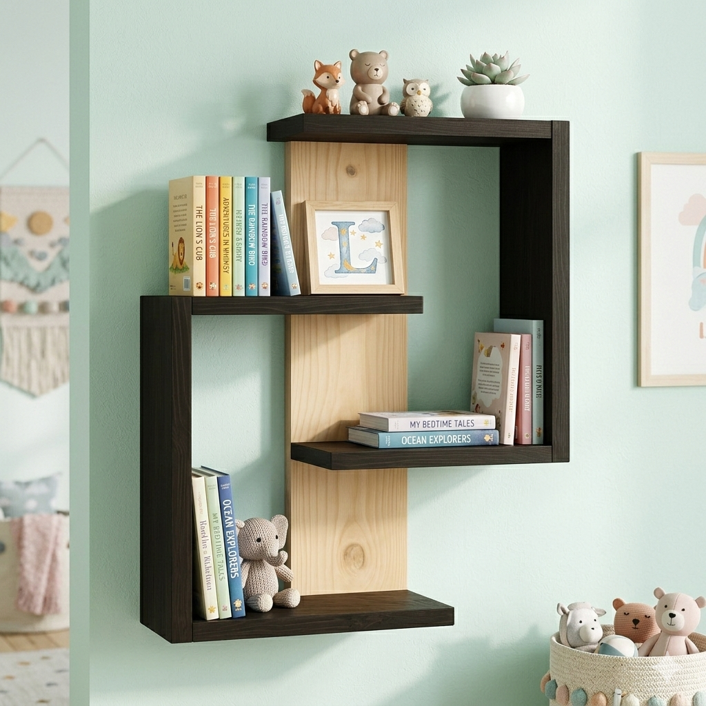 Kaylyn Decor Rustic Floating Wall Shelves – Wall Mounted Ledge Shelf for Bathroom, Bedroom, Living Room, Kitchen & Home Decor (Black)
