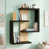Kaylyn Decor Rustic Floating Wall Shelves – Wall Mounted Ledge Shelf for Bathroom, Bedroom, Living Room, Kitchen & Home Decor (Black)