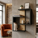 Kaylyn Decor Rustic Floating Wall Shelves – Wall Mounted Ledge Shelf for Bathroom, Bedroom, Living Room, Kitchen & Home Decor (Black)