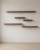 Multi-Tier Wooden Wall Shelf Set of 5 – Vertical Floating Wall Mounted Shelves for Indoor Plants, Books, Photo Frames & Decor | Modern Wall Organizer for Living Room