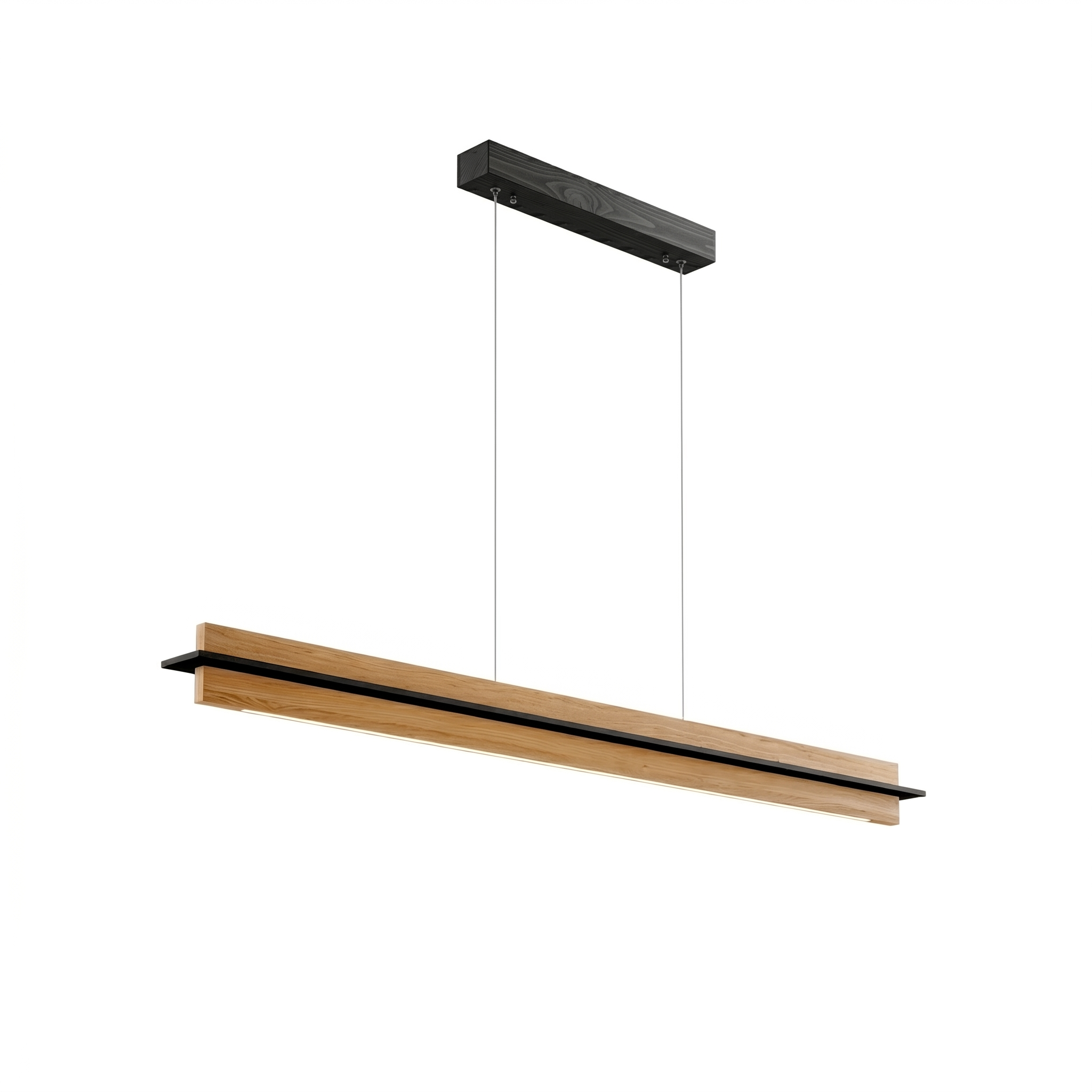 Kaylyn Decor Wooden Pendant Light | Slim Ceiling-Suspended Lamp with White Ambience | Natural Pine Wood Hanging Light for Dining Table & Kitchen Island