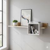 Kaylyn Decor Multi-Tier Wall Mounted Wooden Shelf – Vertical Floating Rack for Plants, Books, Photo Frames & Home Decor, Modern Plant Stand for Living Room & Bedroom (White)