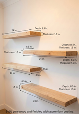 Kaylyn Decor Multi-Tier Wooden Wall Shelf Set of 4 – Vertical Floating Wall Mounted Shelves for Indoor Plants, Books, Photo Frames & Decor | Modern Wall Organizer for Living Room