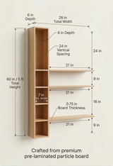 Multi-Tier Wooden Wall Shelf Set of 8 – Vertical Floating Wall Mounted Shelves for Indoor Plants, Books, Photo Frames & Decor | Modern Wall Organizer for Living Room
