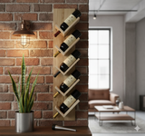 Wall-Mounted Wine Rack with Glass Holder – Rustic Wooden Shelf for Bottles & Stemware, Perfect for Kitchen, Bar, Dining Room, or Home Bar Decor