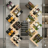 Kaylyn Decor Wall Hanging Wooden Wine Rack – Solid Wood Mini Bar for Home with Bottle Storage & Glass Hanging Space