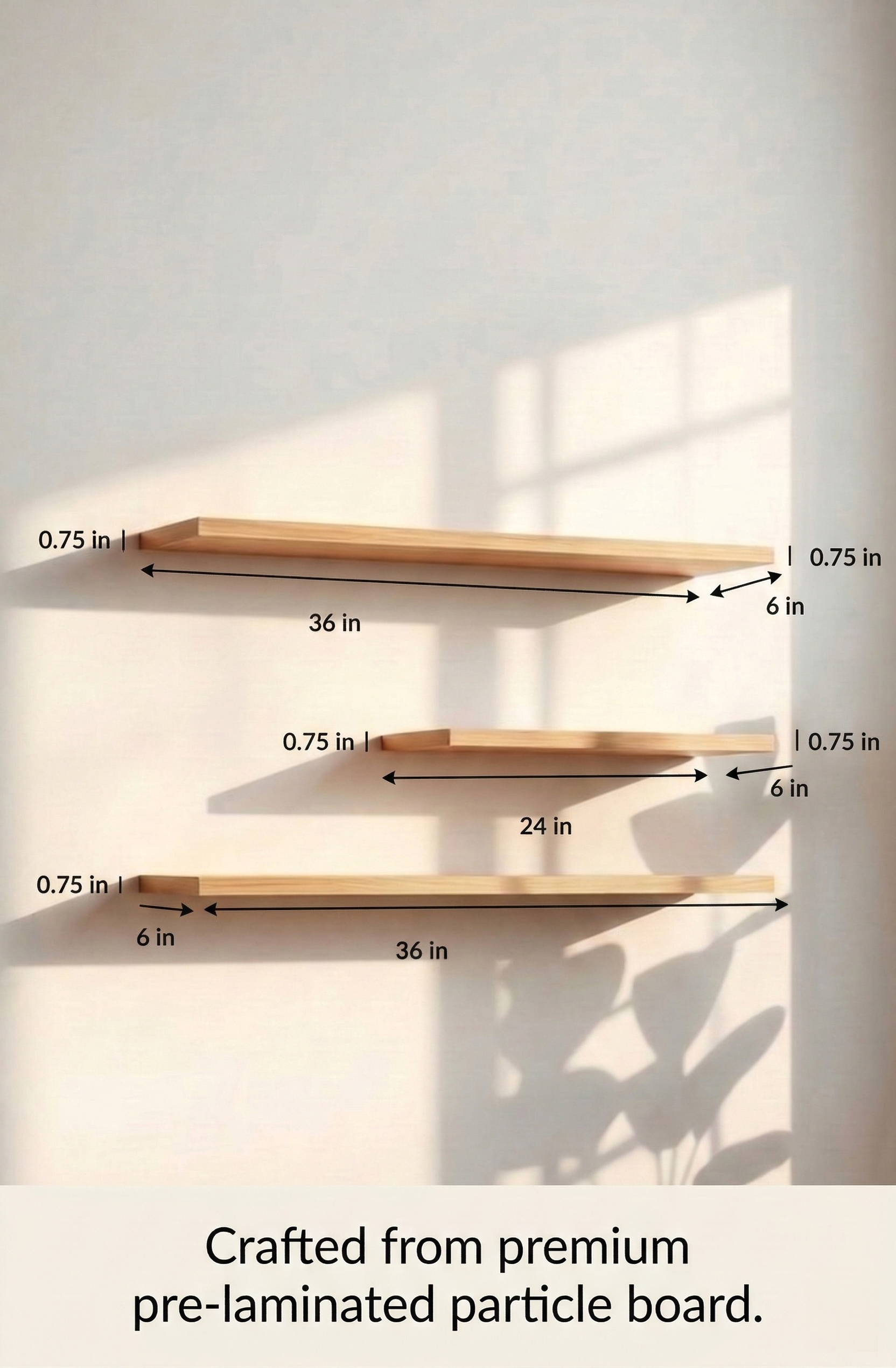 Kaylyn Decor Multi-Tier Wooden Wall Shelf – Vertical Floating Rack for Plants, Books, Photo Frames & Decorative Items