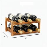 Wall-Mounted Wine Rack with Glass Holder – Rustic Wooden Shelf for Bottles & Stemware, Perfect for Kitchen, Bar, Dining Room, or Home Bar Decor