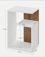 Modern Bedside Table with Open Shelf Storage – Wooden Nightstand for Bedroom | Compact End Table | Small Side Table for Living Room