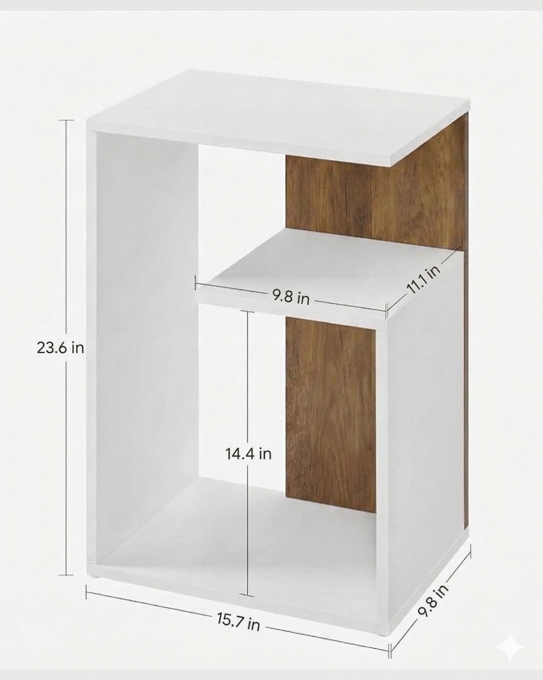 Modern Bedside Table with Open Shelf Storage – Wooden Nightstand for Bedroom | Compact End Table | Small Side Table for Living Room