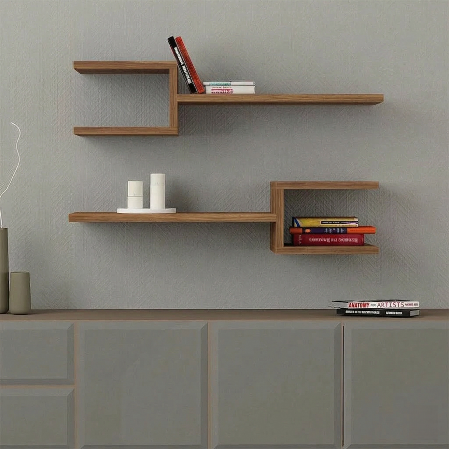Kaylyn Decor Multi-Tier Wall Shelf – Vertical Floating Wooden Rack for Plants, Books, Photos & Home Decor, Modern Display Stand for Living Room & Bedroom